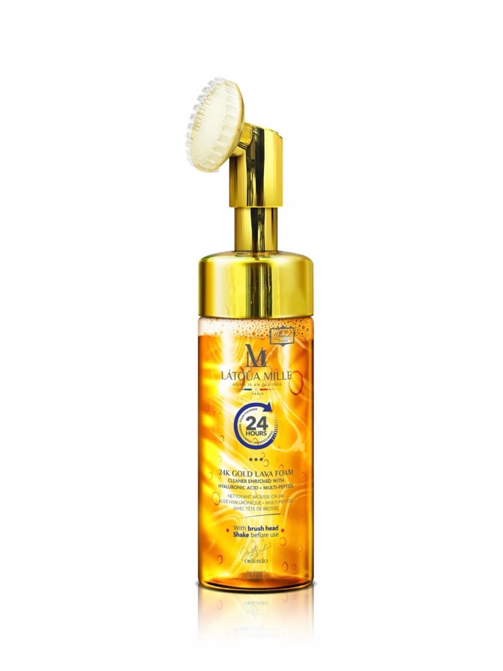 NIP✨LATOUA MILLE 24K Gold Lava Foam Cleaner Hyaluronic Acid + Multi-Peptide